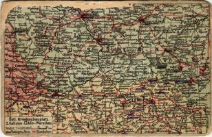 1917 Galizien-Lublin-Warschau. Polen-Russland. Postkarten des Östlichen Kriegsschauplatzes. Nr. 3. Adolf Brandstätter / WWI Map of the Eastern Front with Galicia-Lublin-Warsaw (EM)