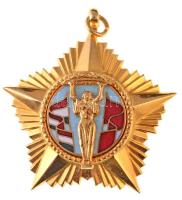 1984. Április Negyedike Érdemrend aranyozott, zománcozott Br kitüntetés mellszalag nélkül T:1-  Hungary 1984. Order of Merit of April Fourth without ribbon C:AU  NMK 720.