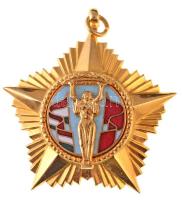 1984. "Április Negyedike Érdemrend" aranyozott, zománcozott Br kitüntetés mellszalag nélkül T:1-  Hungary 1984. "Order of Merit of April Fourth" without ribbon C:AU  NMK 720.