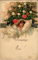 1899 Boldog Karácsonyi Ünnepeket / Christmas greeting card. No. 5186. litho (EK)