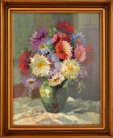 Balkányi-Balogh jelzéssel: Virágok. Olaj, vászon, üvegezett fa keretben, 50x40 cm