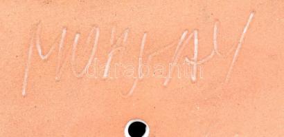 Morvay Zsuzsa (1946-): Könyv formájú mázas kerámia, jelzett, hibátlan, 3,5x8,5x9 cm