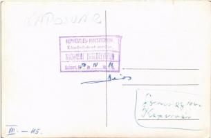 1950 Kaposvár, photo. Hátoldalon a Népművelési Minisztérium Képzőművészeti osztálya nyomási engedély...