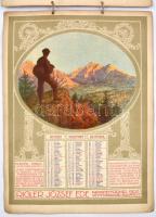 Rigler József Ede Papírneműgyár Rt. illusztrált szecessziós falinaptár, papír, 4 lapos, kissé foltos...