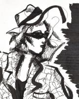 Jelzés nélkül: Divathölgy. Tus, papír, 29,5x21 cm