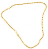 Aranyozott ezüst(Ag) csavart nyaklánc, jelzett, h: 42 cm, nettó: 15,5 g