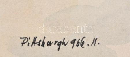 Lovaghy István (1898-?): Pittsburghi házak. Akvarell, papír. Jelzett és datált (966. II.).30x22,5 cm