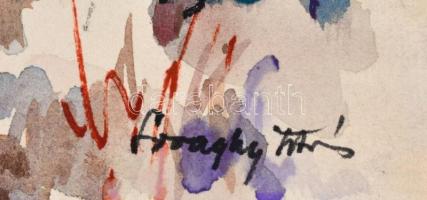 Lovaghy István (1898-?): Pittsburghi házak. Akvarell, papír. Jelzett és datált (966. II.).30x22,5 cm