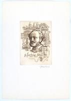 Vertel József (1922-1993): Gróf Széchenyi István. Rézkarc, papír, jelzett, 10×7 cm