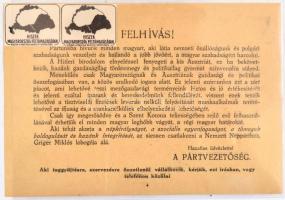 cca 1930 Nemzeti Legitimista Néppárt belépési nyilatkozat