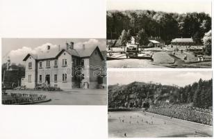 Salgótarján, Eresztvényi turistaház, stadion, vasútállomás, Városi tanácsház,  - 6 db modern Képzőművészeti Alap Kiadóvállalat képeslap / 6 modern postcards