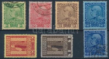 1908 Mi 17-22 7 érték közte 2 különböző színű 25c (Mi min. EUR 70.-)