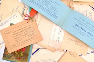 cca 1945-50 Meghívó tétel, össz. több mint 30 db, néhány kőszegi és sok győri, elsősorban iskolai-eg...