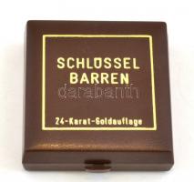 Aranyozott fém kulcstartó, jó állapotban, eredeti dobozában, h: 11 cm