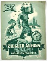 1938 Ziegler Alfons Magtermelési és értékesítési Kft. főárjegyzék, illusztrált katalógus, 39p, borító kissé kopott