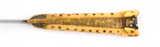 Kés, csonttal díszített nyéllel, h: 24 cm