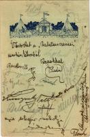 Jamboree táborunk. Üdvözlet a Balatonszemesi cserkésztáborból! Kiadja a 47. sz. P. C. F. Farkasőrs / Hungarian boy scout art postcard, scout camp