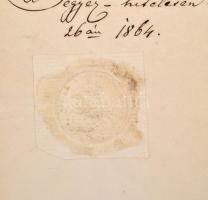 1864 Csány, 2 db latin nyelvű okmány korabeli kézzel írt másolata, a csányi plébánia száűrazpecsétjé...