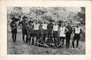 1929 Jamboree. Magyar cserkésztípusok / Hungarian boy scouts at the 3rd World Scout Jamboree (Upton), scout camp (non PC) (EK)