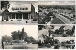 Veresegyház, Béke filmszínház, strand - 4 db modern Képzőművészeti Alap Kiadóvállalat képeslap / 4 modern postcards