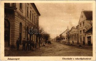 1929 Zalaszentgrót, utca és takarékpénztár (EK)
