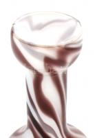 Firenzei márványos üvegváza, kopottas jelzéssel, kopásokkal, m: 20,5 cm