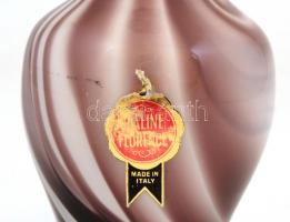 Firenzei márványos üvegváza, kopottas jelzéssel, kopásokkal, m: 20,5 cm