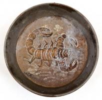 Skorpióval díszített fém sütőforma, d: 17 cm, h: 4 cm