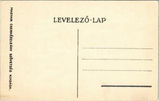 Cserkészlány virágcsokorral. A Magyar Cserkészleány Szövetség kiadása / Hungarian girl scout art pos...