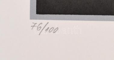 Szász Endre (1926-2003): Női arc. (Emese). Szitanyomat, papír, számozott (76/100), jelzett, felcsava...