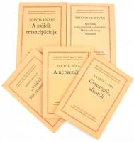 Gondolkodó Magyarok 5 kötete: Szekfű Gyula: "Valahol utat vesztettünk.", Bartók Béla: A népzenéről, Kassák Lajos: Csavargók, alkotók, Brodarics István: Igaz leírás a magyaroknak a törökökkel Mohácsnál vívott csatájáról, Eötvös József: A zsidók emancipációja. Bp., 1981-1987., Magvető. Kiadói papírkötés.