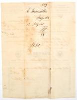 1879 E. Bermüller Szeged(in), számla Agramba (Zágrábba) címezve, fejléces papíron, német nyelvű, haj...