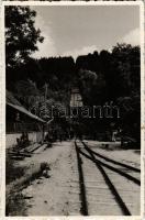 1941 Kovászna, Covasna; sikló, iparvasút, megálló és átkelőhely / funicular, industrial railway, stop and crossing point