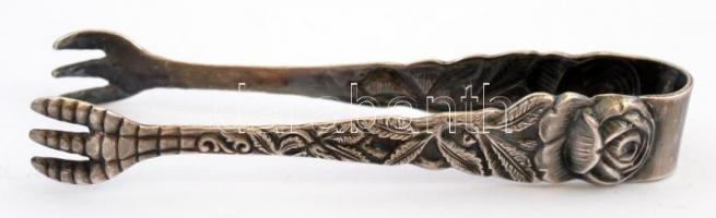 Antik evőeszközök: 4 db kés, jelzett + 1 db kanál + 1 db cukorcsipesz