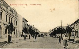 1908 Székelyudvarhely, Odorheiu Secuiesc; Kossuth utca, Budapest szálloda / street, hotel