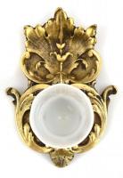 Réz tintatartó pótolt tejüveggel, h: 17 cm