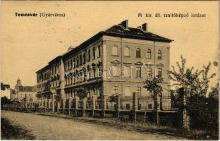 1917 Temesvár, Timisoara; Gyárváros, M. kir. áll. tanítóképző intézet / Fabrica, teachers training institute
