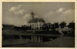 1943 Felsőszeli, Felső-Szeli, Horné Saliby; Római katolikus templom és dudvág / church (fa)