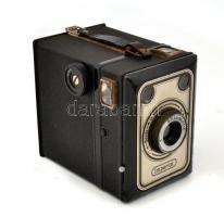 Braun Optik Imperial boksz fényképezőgép, működőképes, jó állapotban, leírással, eredeti bőr tokjába...
