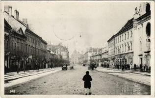 1938 Kassa, Kosice; Fő utca télen / main street in winter + 1938 Kassa visszatért So. Stp