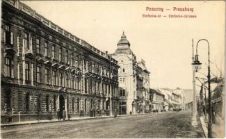 1913 Pozsony, Pressburg, Bratislava; Stefánia út / street + SUSINE GJURGJSENOVAC bélyegző