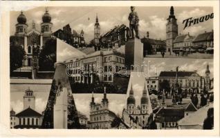 Nagyszombat, Tyrnau, Trnava; mozaiklap zsinagógával / multi-view postcard with synagogue (ragasztónyom / glue mark)