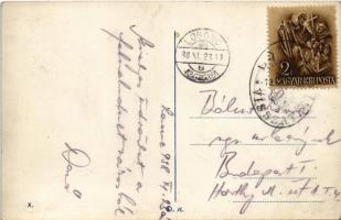 1938 Losonc, Lucenec; mozaiklap zsinagógával / multi-view postcard with synagogue + "1938 Loson...