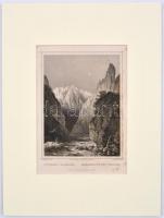 cca 1840-1860 Ludwig Rohbock (1820-1883)-Johann Poppel (1807-1882): A tordai hasadék, Bergspalte bei...