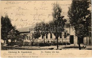 1905 Topolya, Bácstopolya, Backa Topola; Dr. Hadzsy féle ház, ereszcsatorna javítás / villa, gutter repairing