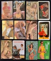 12 db nőket ábrázoló kártyanaptár, főleg erotikus