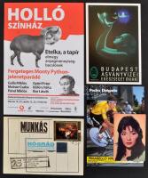 5 db vegyes reklámnyomtatvány (Budapest ásványvizei, Pedro Delgado, Holló Színház, stb.)