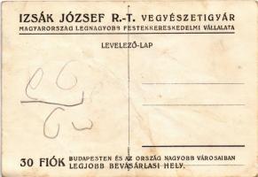 Mickey Mouse skiing. Klösz early Disney art postcard (Izsák József Rt. vegyészeti gyár) s: Bisztricz...