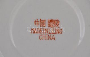 Cup&Saucer, virágmintás porcelán kávéskészlet, matricás, jelzett, eredeti dobozában, 6 db csésze...