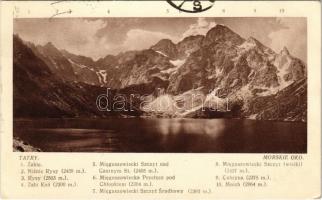 Tátra, Magas-Tátra, Vysoké Tatry; Halas-tó, hegycsúcsok. Fot. T. i S. Zwolinski Nr. 83. / Morskie Oko / lake, mountain peaks (Rb)